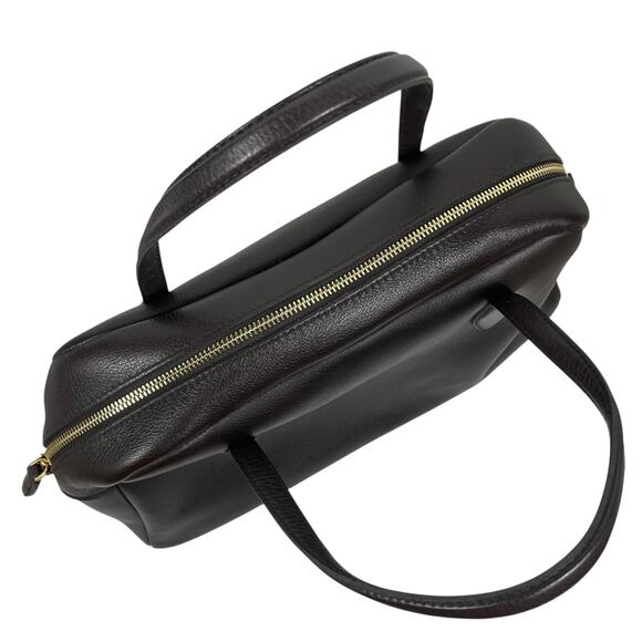 Madewel Top Handle Crossbody Bag in Soft Grain Leather Dark Brown - Picture 10 of 14